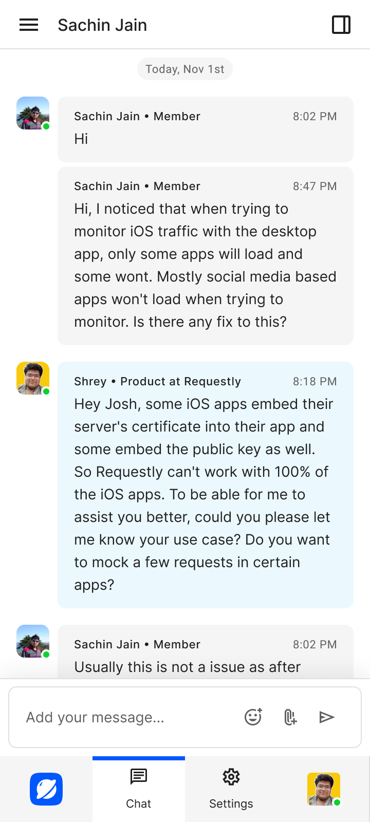 Admin view on mobile