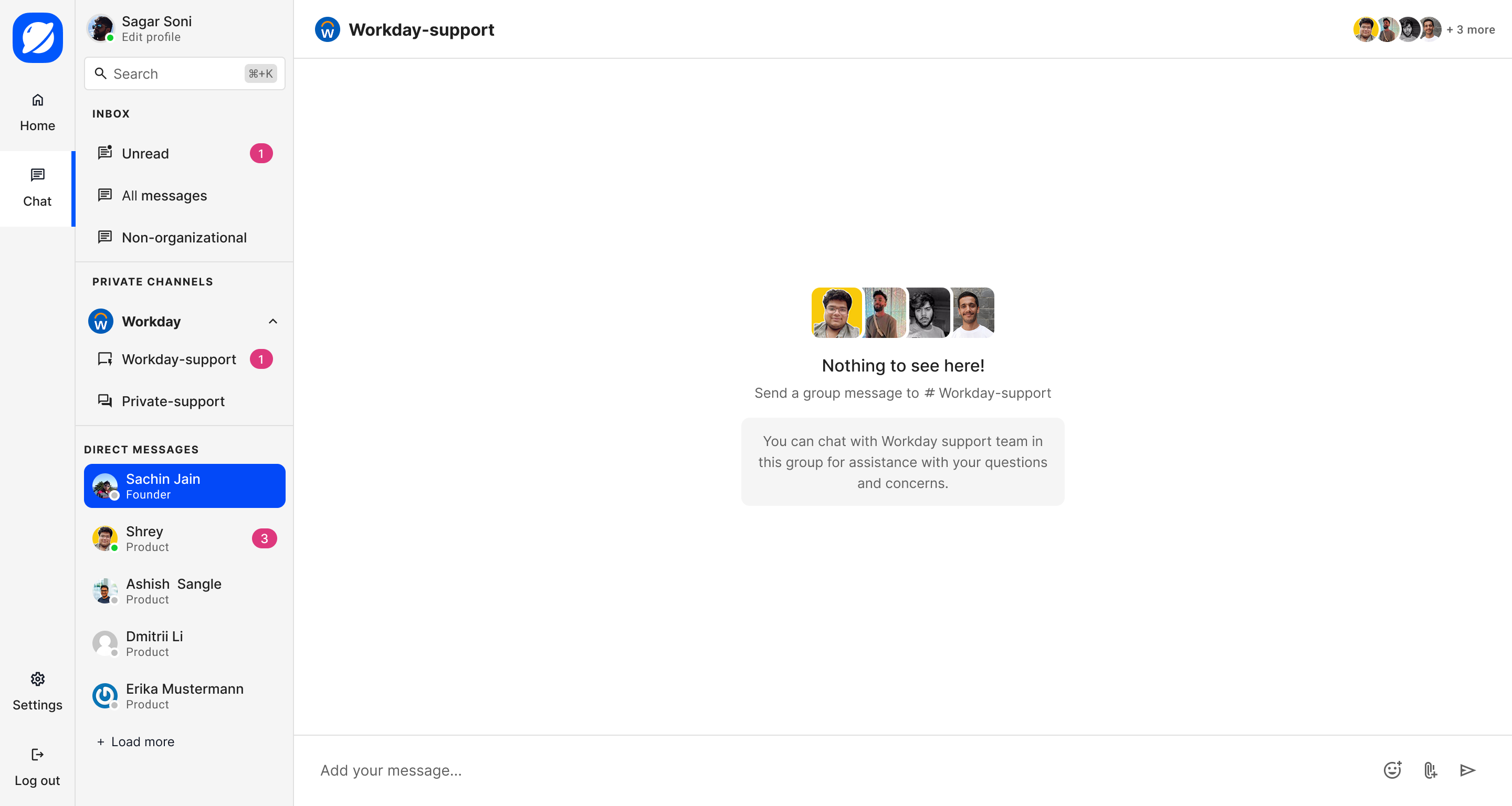 Empty state for group support