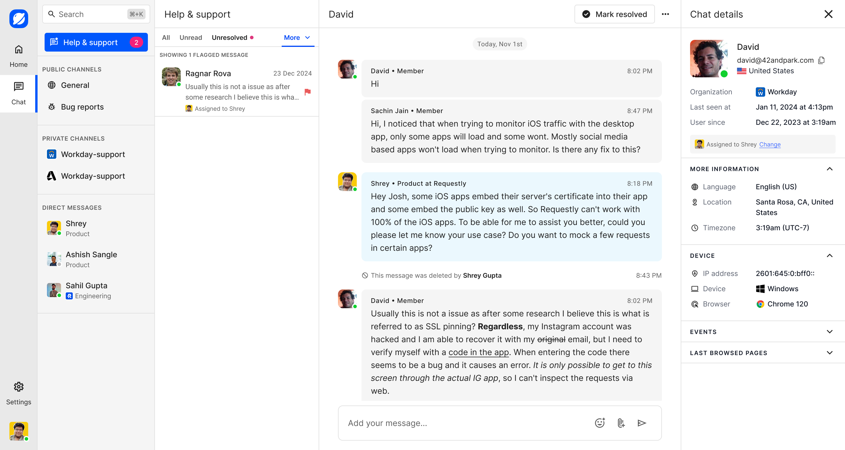 Message filters showing flagged messages
